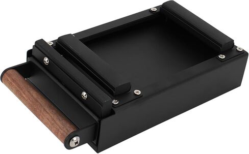 درج صندوق دق الإسبريسو من ديبتسا، حاوية القهوة من الفولاذ المقاوم للصدأ مع مقبض خشبي، شريط مطاطي قابل للإزالة وقاعدة غير قابلة للانزلاق، صغير 10.24 × 5.51 × 2.56 بوصة (أسود) in Kuwait