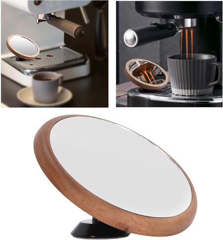 مرآة عاكسة للقهوة الفاخرة من VTOSEN - زجاج ألومنيوم الجوز، تحكم مغناطيسي، دوران 45 درجة، مثالية، التلاعب بالاستخلاص - ملحق آلة صنع القهوة الذي يجب اقتناؤه in Kuwait