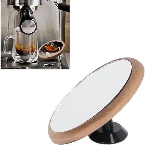 مرآة عاكسة للقهوة الفاخرة من VTOSEN - زجاج ألومنيوم الجوز، تحكم مغناطيسي، دوران 45 درجة، مثالية، التلاعب بالاستخلاص - ملحق آلة صنع القهوة الذي يجب اقتناؤه in Kuwait