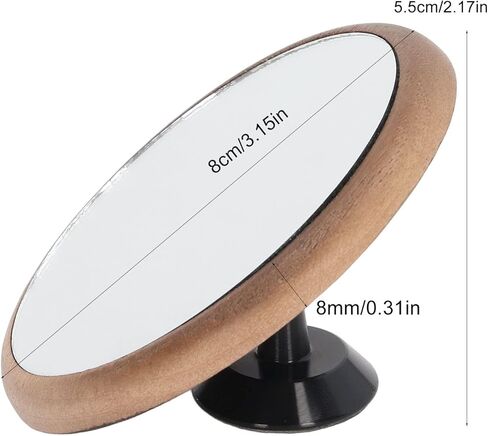 مرآة عاكسة للقهوة الفاخرة من VTOSEN - زجاج ألومنيوم الجوز، تحكم مغناطيسي، دوران 45 درجة، مثالية، التلاعب بالاستخلاص - ملحق آلة صنع القهوة الذي يجب اقتناؤه in Kuwait