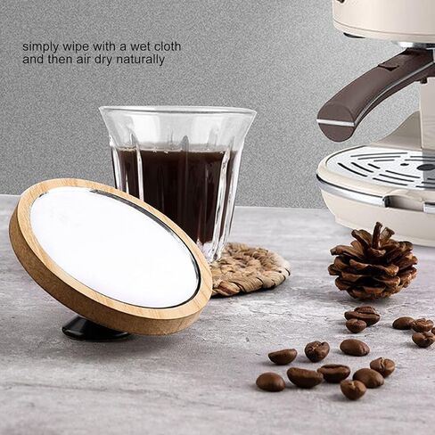 مرآة عاكسة للقهوة الفاخرة من VTOSEN - زجاج ألومنيوم الجوز، تحكم مغناطيسي، دوران 45 درجة، مثالية، التلاعب بالاستخلاص - ملحق آلة صنع القهوة الذي يجب اقتناؤه in Kuwait