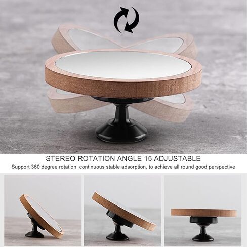 مرآة عاكسة للقهوة الفاخرة من VTOSEN - زجاج ألومنيوم الجوز، تحكم مغناطيسي، دوران 45 درجة، مثالية، التلاعب بالاستخلاص - ملحق آلة صنع القهوة الذي يجب اقتناؤه in Kuwait