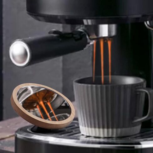 مرآة عاكسة للقهوة الفاخرة من VTOSEN - زجاج ألومنيوم الجوز، تحكم مغناطيسي، دوران 45 درجة، مثالية، التلاعب بالاستخلاص - ملحق آلة صنع القهوة الذي يجب اقتناؤه in Kuwait