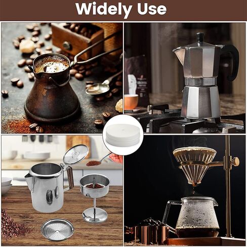 مرشحات القهوة Percolator، 3.75 بوصة فلتر ورق القهوة القابل للتصرف، 200 مرشحات القهوة القرصية لـ Bozeman Percolator (بني) in Kuwait