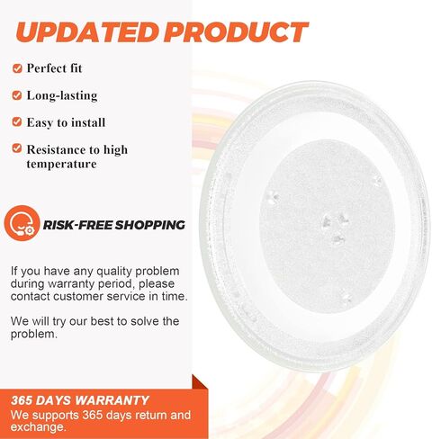 طبق الصينية الدوارة الزجاجي للمايكروويف من Beaquicy F06015Q00AP 13.5 بوصة - بديل لفرن باناسونيك in Kuwait