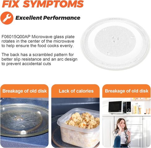 طبق الصينية الدوارة الزجاجي للمايكروويف من Beaquicy F06015Q00AP 13.5 بوصة - بديل لفرن باناسونيك in Kuwait