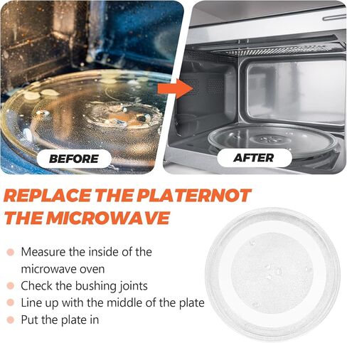 طبق الصينية الدوارة الزجاجي للمايكروويف من Beaquicy F06015Q00AP 13.5 بوصة - بديل لفرن باناسونيك in Kuwait