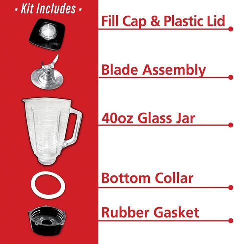 Brentwood P-OST722 Replacement Glass Jar Set, Oster Blender Compatible, 0.33 Gallon Capacity in Saudi Arabia