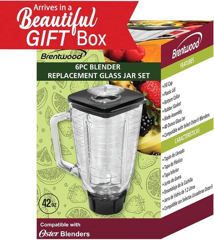 Brentwood P-OST722 Replacement Glass Jar Set, Oster Blender Compatible, 0.33 Gallon Capacity in Saudi Arabia