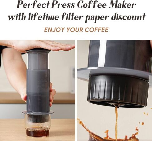 Coffee Press Maker -New Desgin Bigger Capacity Quickly Makes Delicious Coffee Without Bitterness - 1 to 3 Cups Per Pressing (Aipressfilter200-FBA) in Kuwait