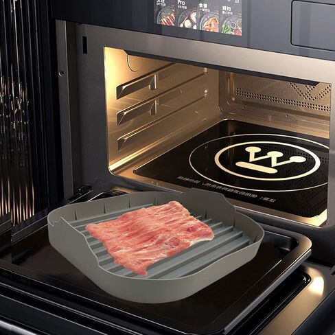 2PCS Large Bacon Cooker for Microwave Oven, Silicone Microwave Bacon Grill Plate BPA Free Food-Grade -Cooking Healthy Breakfast in Minutes in Saudi Arabia