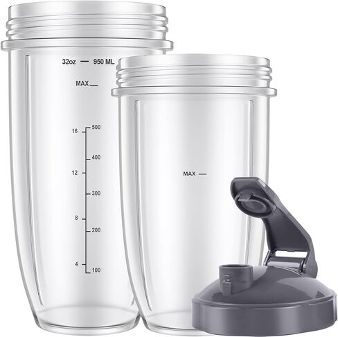 3 قطع 32/680 مل من مجموعة نوتري بوليت للمزج مع مجموعة قابلة للطي من الأعلى إلى غطاء من نوتري بوليت قطع غيار ملحقات نوتري بوليت متوافقة مع نظام الخلاط عالي السرعة 600 وات / 900 واط in Kuwait