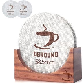 Puck Screen 51mm - 2 Packs Reusable Espresso Puck Screen with Wooden Stand, 316 Stainless Steel Puck Screen for Espresso Portafilter, Professional Tool for Espresso Portafilter Filter Basket in Saudi Arabia