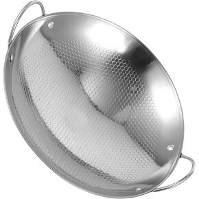 BESTonZON Stainless Steel Griddle Camping Wok Stainless Steel Everyday Pan Stainless Steel Wok Pan Korean Pan Carbon Steel Pan Reheating Pot Mini Wok Cookware Non Stick Deep Frying Pan Metal