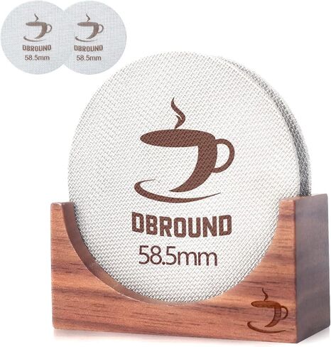 Puck Screen 51mm - 2 Packs Reusable Espresso Puck Screen with Wooden Stand, 316 Stainless Steel Puck Screen for Espresso Portafilter, Professional Tool for Espresso Portafilter Filter Basket in Kuwait