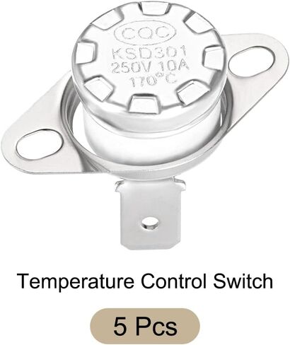 Rebower KSD301 Thermostat 170C NC Temperature Thermal Control Switch, [for Microwave Oven Refrigerators] - Normally Closed/90C Angle/5pcs in Saudi Arabia