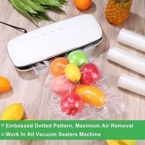 Patelai 12 Rolls Vacuum Sealer Bags 6 Rolls 8" x 16' and 6 Rolls 11" x 16' Food Vac Bags Airtight Vacuum Seal Bags for Freezer Food Storage Meal Prep and Sous Vide in Saudi Arabia