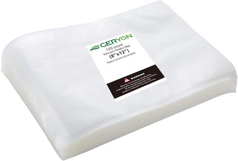 GERYON Vacuum Sealer Bags for Food, Suitable for all Type Vacuum Sealer Machine, Great for Sous Vide Vac Sealer PreCut Bags 20 Pcs Quart Size 8"x12" in Saudi Arabia