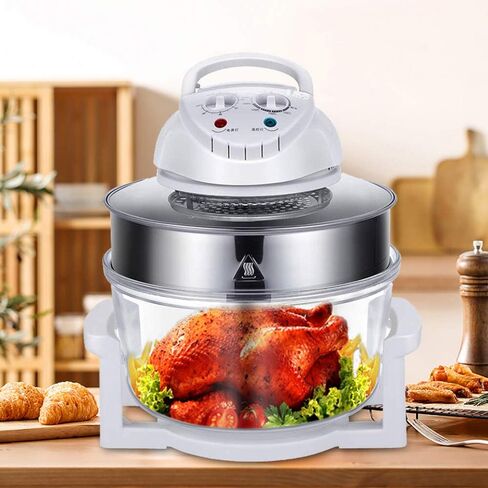17L Air Fryer Glass Infrared Convection Oven Roaster 360° Heating Cooker Oil-Less Grill Roaster Multifunction Glass Air Fryer,French Fries Oven Roaster Multifunction Cooker in Kuwait