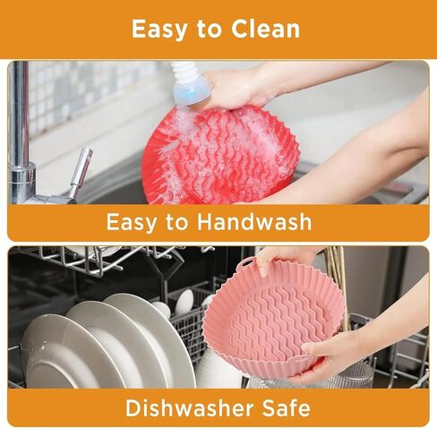 Round Air Fryer Liners - Reusable Silicone Tray - Air Fryer Accessories For Kitchen - Black in Saudi Arabia