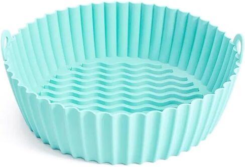 Round Air Fryer Liners - Reusable Silicone Tray - Air Fryer Accessories For Kitchen - Black in Saudi Arabia