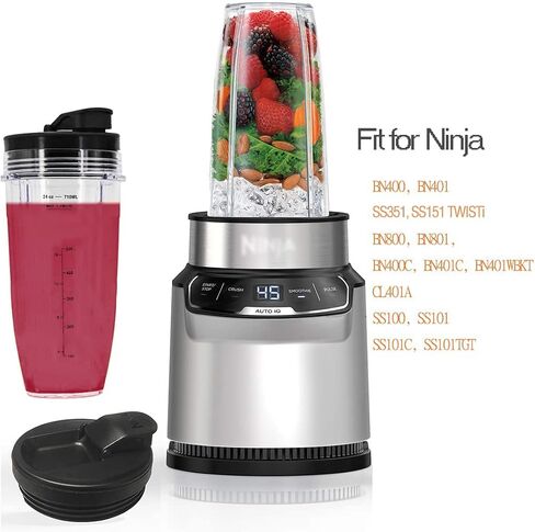 32OZ BL455 Nutri Ninja Pro BL482 BL490 Nutri Ninja Auto-iQ Bender Cups | Replacement Cups Compatible with BN400 BN401 Ninja Nutri-Blender Pro BL480 BL481 Nutri Ninja Auto-iQ with Sip and Seal Lids in Kuwait