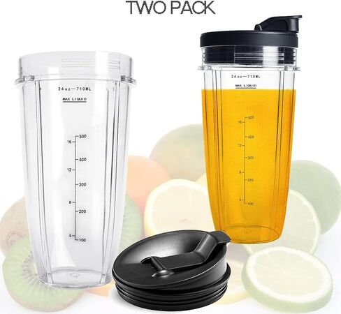 32OZ BL455 Nutri Ninja Pro BL482 BL490 Nutri Ninja Auto-iQ Bender Cups | Replacement Cups Compatible with BN400 BN401 Ninja Nutri-Blender Pro BL480 BL481 Nutri Ninja Auto-iQ with Sip and Seal Lids in Kuwait