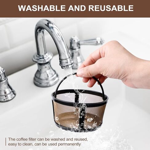 KEEPOW Reusable Coffee Filter Compatible with Keurig K-Duo Essentials and K-Duo Brewers Machine, Gold Tole Mesh Coffee Filter, 8-12 Cup Carafe Basket Coffee Makers Accessories in Saudi Arabia