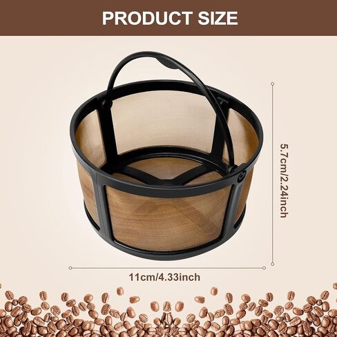 KEEPOW Reusable Coffee Filter Compatible with Keurig K-Duo Essentials and K-Duo Brewers Machine, Gold Tole Mesh Coffee Filter, 8-12 Cup Carafe Basket Coffee Makers Accessories in Saudi Arabia