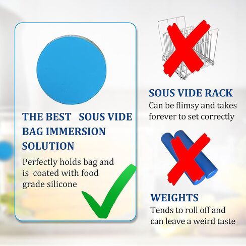 4 قطع مغناطيس سو فيد لاكياس الغمر ووضعها في مكانها - ملحق طبخ بتفريغ الهواء بدرجة حرارة منخفضة يمنع الاكياس من الطفو والطهي تحت الماء يناسب جميع المواقد المفرغة من الهواء in Kuwait