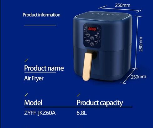 Air Fryer, Electric Hot Air Fryers Oilless Cooker,Digital LCD Touch Screen, Nonstick Basket 110V,7.2Quart (6.8Liter)(Royal Blue) in Saudi Arabia