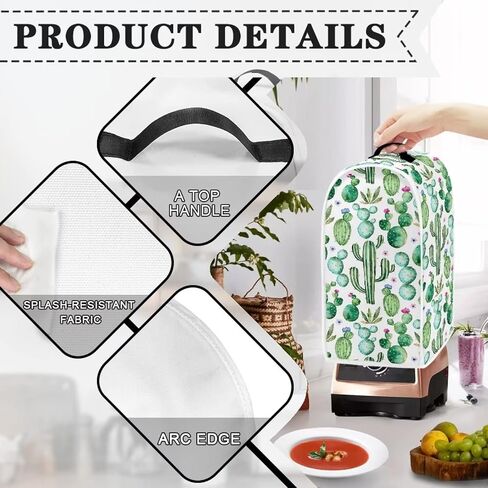 Cherry Blossom Blender Cover with Handle for Kitchen Stand Mixer or Coffee Maker Appliance Cover Anti Fingerprint Polyester Dust Proof Stain Resistant Blender Cover for Home in Saudi Arabia