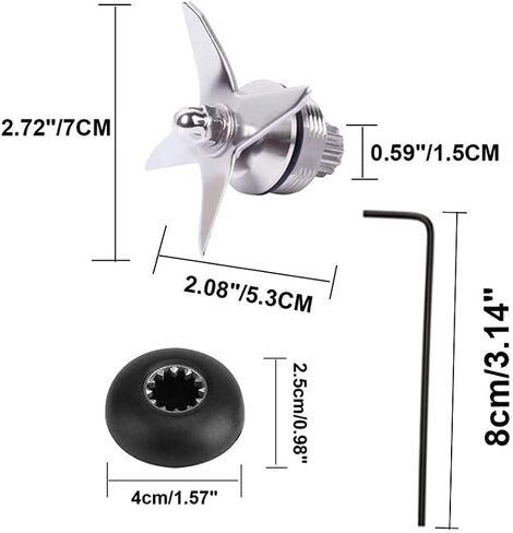 Blade Assembly with Drive Socket Kit Blender Replacement Parts for Vita-Mix 1151 1152 Wet Blade Fit 5200 in Kuwait