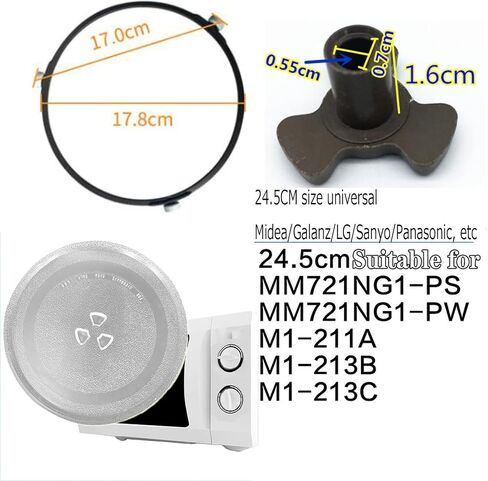 Compatible Microwave Glass Plate, Microwave Glass Turntable Plate Replacement, Microwave Oven Glass Cooking Tray, Evenly Heated, 8mm Thick, Durable Glass Dish in Saudi Arabia