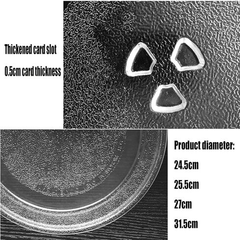 Microwave Glass Turntable Plate, Microwave Plate Replacement, Microwave Oven Glass Cooking Tray, 9.6" 10" 10.6" 12.4" Glass Plate Tray Wheel Ring, Dish Tray in Saudi Arabia
