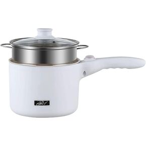 Electric Hot Pot, 1.5 L Nonstick Wok Stir Frying Pan with Stainless Steel Food Steamer Power Adjustment Skillet Saucepan for Stir Fry, Steak, Egg, Fried Rice, Oatmeal, Soup (Stainless Steel) in Saudi Arabia