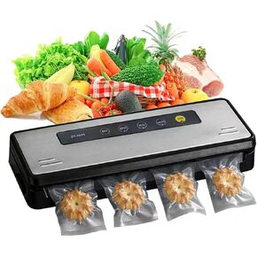 ماكينة إغلاق الهواء، ماكينة إغلاق الهواء الرطبة الجافة مع 10 أكياس صغيرة لتخزين الطعام، نظام إغلاق الهواء الأوتوماتيكي الكامل للمطبخ من أجل فيديو رائع، نضارة الوجبات الخفيفة، لوحة من الفولاذ المقاوم للصدأ، ضوء مؤشر LED in Kuwait