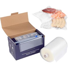 لفات أكياس تفريغ الهواء مقاس 8 × 120 بوصة من GeryonKitchen، حافظة لفافة غلق الطعام مع قاطعة لجميع ماكينات ختم التفريغ، رائعة لتخزين الطعام، فيديو Sous Vide وإعداد الوجبات in Kuwait