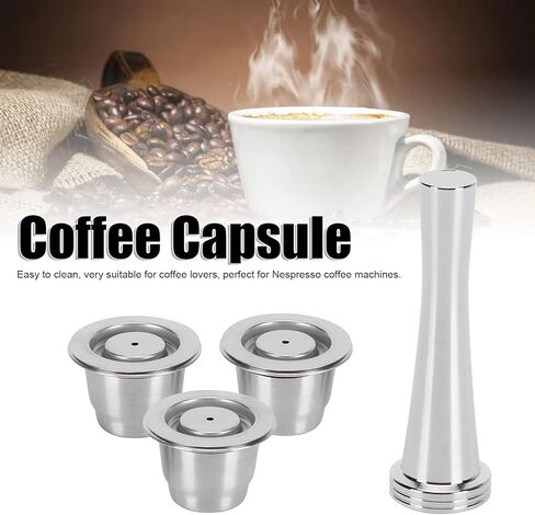 فلتر القهوة على شكل كبسولة القهوة من UPQRSG، كبسولة فلتر القهوة قابلة لإعادة الاستخدام، ملحق ماكينة القهوة من الفولاذ المقاوم للصدأ بدرجة الغذاء، مناسب للكبسولة، لآلة القهوة in Kuwait