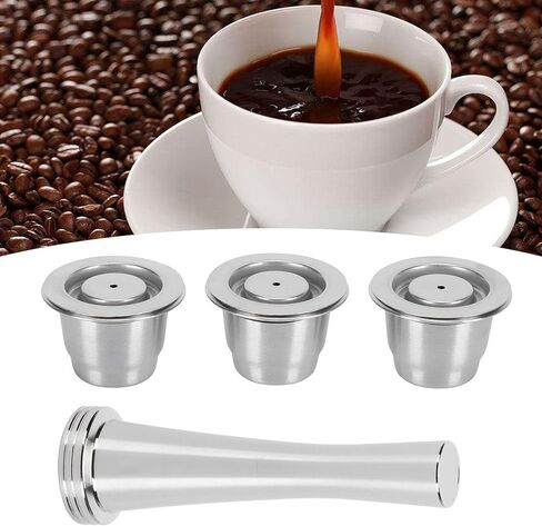 فلتر القهوة على شكل كبسولة القهوة من UPQRSG، كبسولة فلتر القهوة قابلة لإعادة الاستخدام، ملحق ماكينة القهوة من الفولاذ المقاوم للصدأ بدرجة الغذاء، مناسب للكبسولة، لآلة القهوة in Kuwait