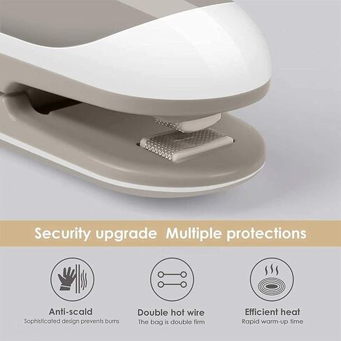 Mini Bag Sealer, Portable Sealing Bags Machine, Handheld Heat Food Vacuum Sealer Machine with Cutter and Hook for Snack, Plastic Bags, Storage, Potato Chip Cookie Bags (Grey 2PCS) in Saudi Arabia