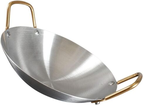 Stainless Steel Amphora Stainless Steel Cookware Griddle Hot Pot Wok Stir-Fry Pan Thickened Alcohol Pot Saute Cooking Pan Outdoor Cookware Home Alcohol Pot Wok for Stoves in Kuwait