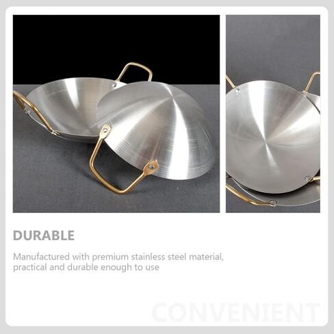 Stainless Steel Amphora Stainless Steel Cookware Griddle Hot Pot Wok Stir-Fry Pan Thickened Alcohol Pot Saute Cooking Pan Outdoor Cookware Home Alcohol Pot Wok for Stoves in Kuwait