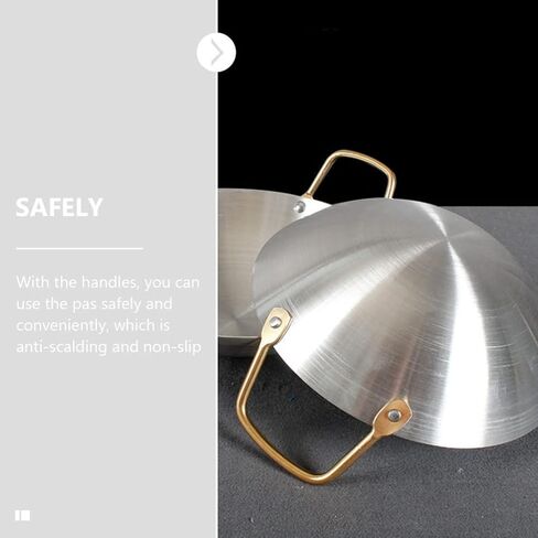 Stainless Steel Amphora Stainless Steel Cookware Griddle Hot Pot Wok Stir-Fry Pan Thickened Alcohol Pot Saute Cooking Pan Outdoor Cookware Home Alcohol Pot Wok for Stoves in Kuwait