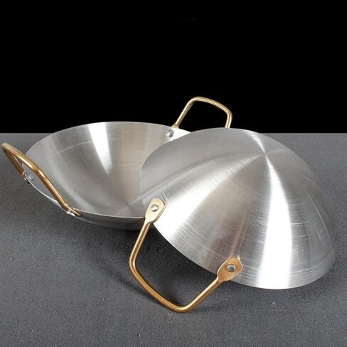 Stainless Steel Amphora Stainless Steel Cookware Griddle Hot Pot Wok Stir-Fry Pan Thickened Alcohol Pot Saute Cooking Pan Outdoor Cookware Home Alcohol Pot Wok for Stoves in Kuwait