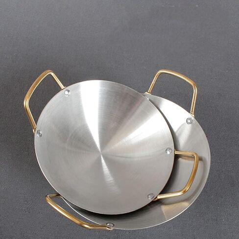 Stainless Steel Amphora Stainless Steel Cookware Griddle Hot Pot Wok Stir-Fry Pan Thickened Alcohol Pot Saute Cooking Pan Outdoor Cookware Home Alcohol Pot Wok for Stoves in Kuwait