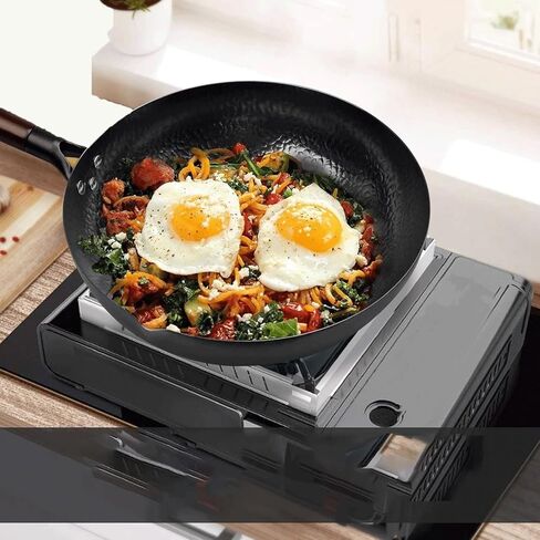 بريويكس، مقلاة من الفولاذ الكربوني، مقالي ومقلاة مع غطاء، وعاء طهي للمطبخ للكهرباء، ومواقد الحث والغاز، وعاء ووك مسطح القاع in Kuwait