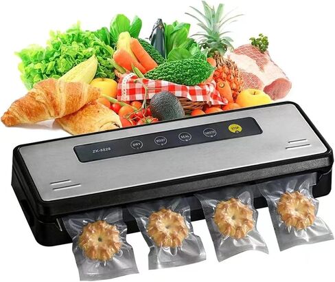 ماكينة إغلاق الهواء، ماكينة إغلاق الهواء الرطبة الجافة مع 10 أكياس صغيرة لتخزين الطعام، نظام إغلاق الهواء الأوتوماتيكي الكامل للمطبخ من أجل فيديو رائع، نضارة الوجبات الخفيفة، لوحة من الفولاذ المقاوم للصدأ، ضوء مؤشر LED in Kuwait