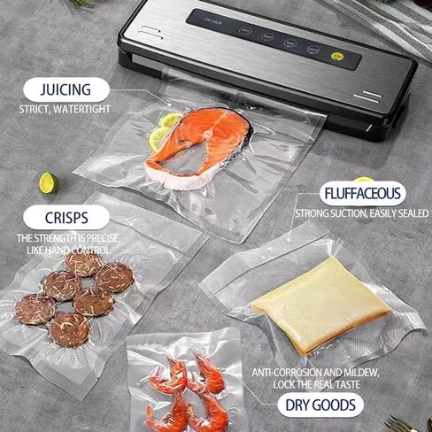 ماكينة إغلاق الهواء، ماكينة إغلاق الهواء الرطبة الجافة مع 10 أكياس صغيرة لتخزين الطعام، نظام إغلاق الهواء الأوتوماتيكي الكامل للمطبخ من أجل فيديو رائع، نضارة الوجبات الخفيفة، لوحة من الفولاذ المقاوم للصدأ، ضوء مؤشر LED in Kuwait