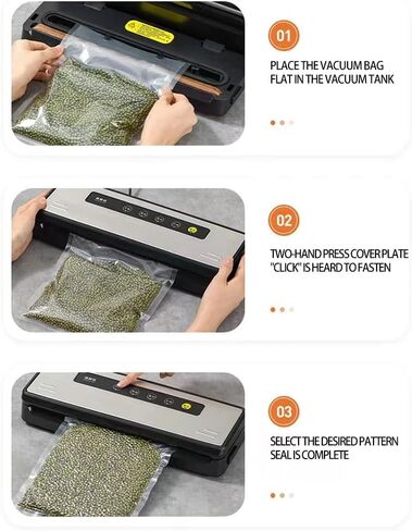 ماكينة إغلاق الهواء، ماكينة إغلاق الهواء الرطبة الجافة مع 10 أكياس صغيرة لتخزين الطعام، نظام إغلاق الهواء الأوتوماتيكي الكامل للمطبخ من أجل فيديو رائع، نضارة الوجبات الخفيفة، لوحة من الفولاذ المقاوم للصدأ، ضوء مؤشر LED in Kuwait